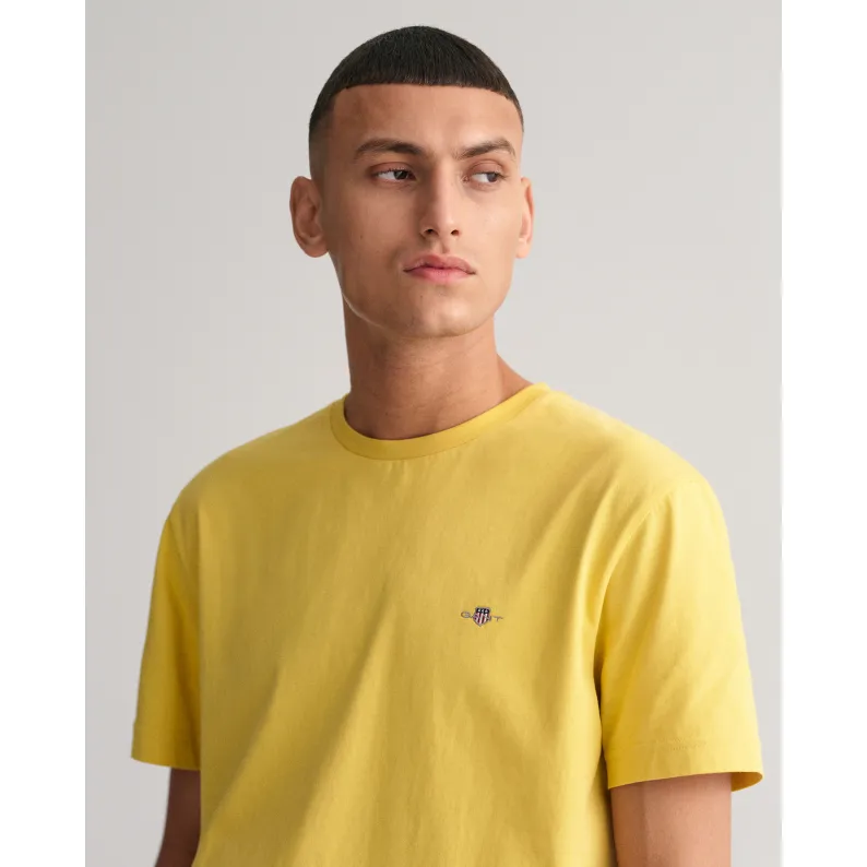 GANT Pure Cotton Regular Fit Shield T-Shirt 2003184 Parchment Yellow