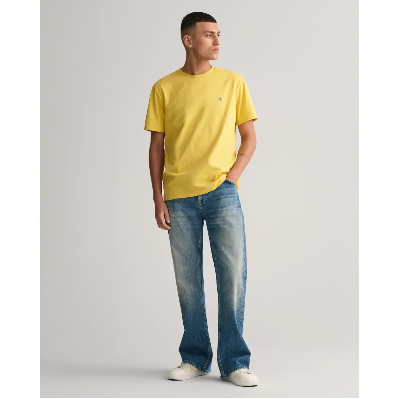 GANT Pure Cotton Regular Fit Shield T-Shirt 2003184 Parchment Yellow