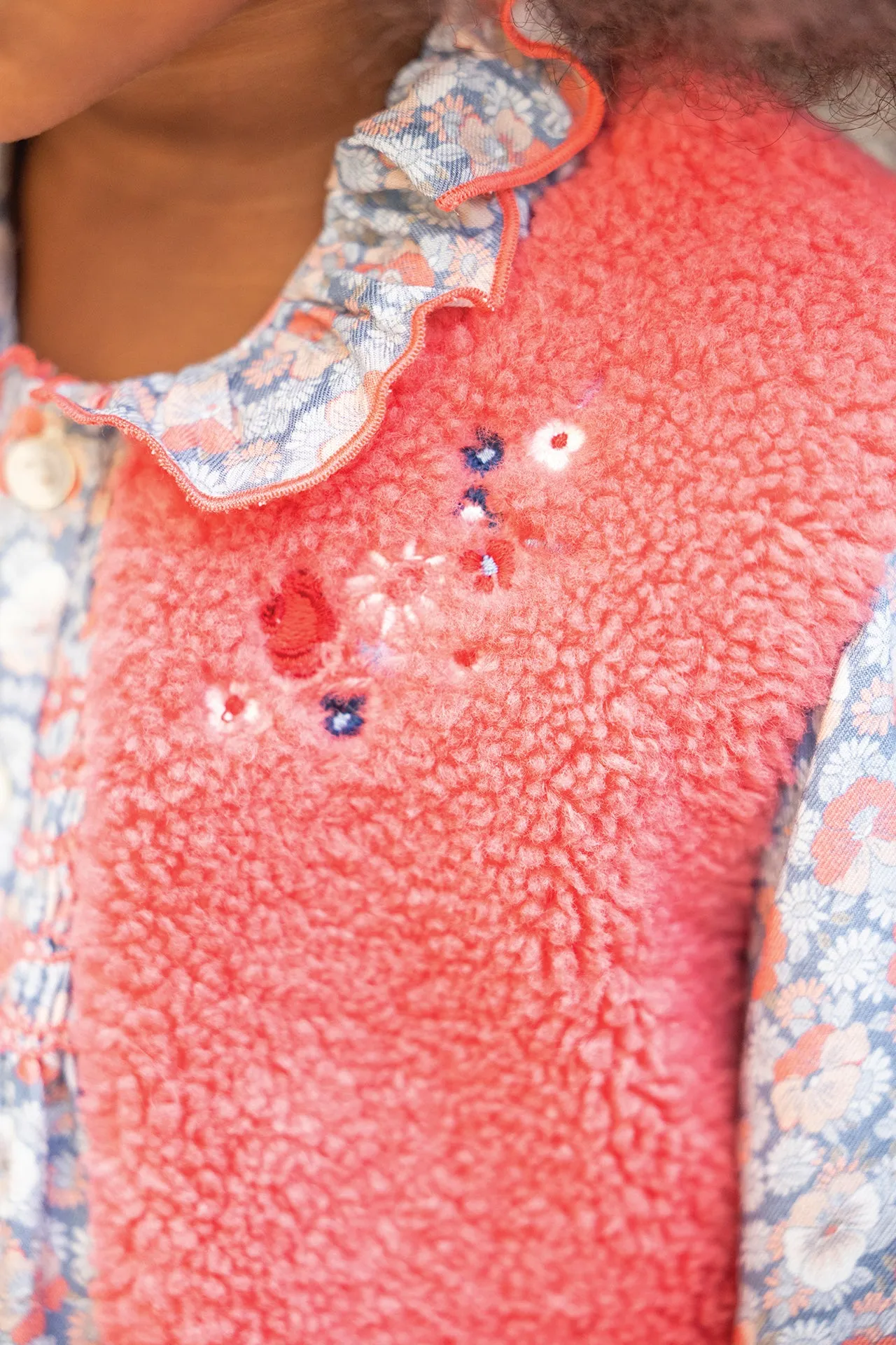 Gilet - Corail Imitation fourrure