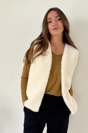 Gilet reversible en matières upcyclées DAKOTA Léopard rose poudre