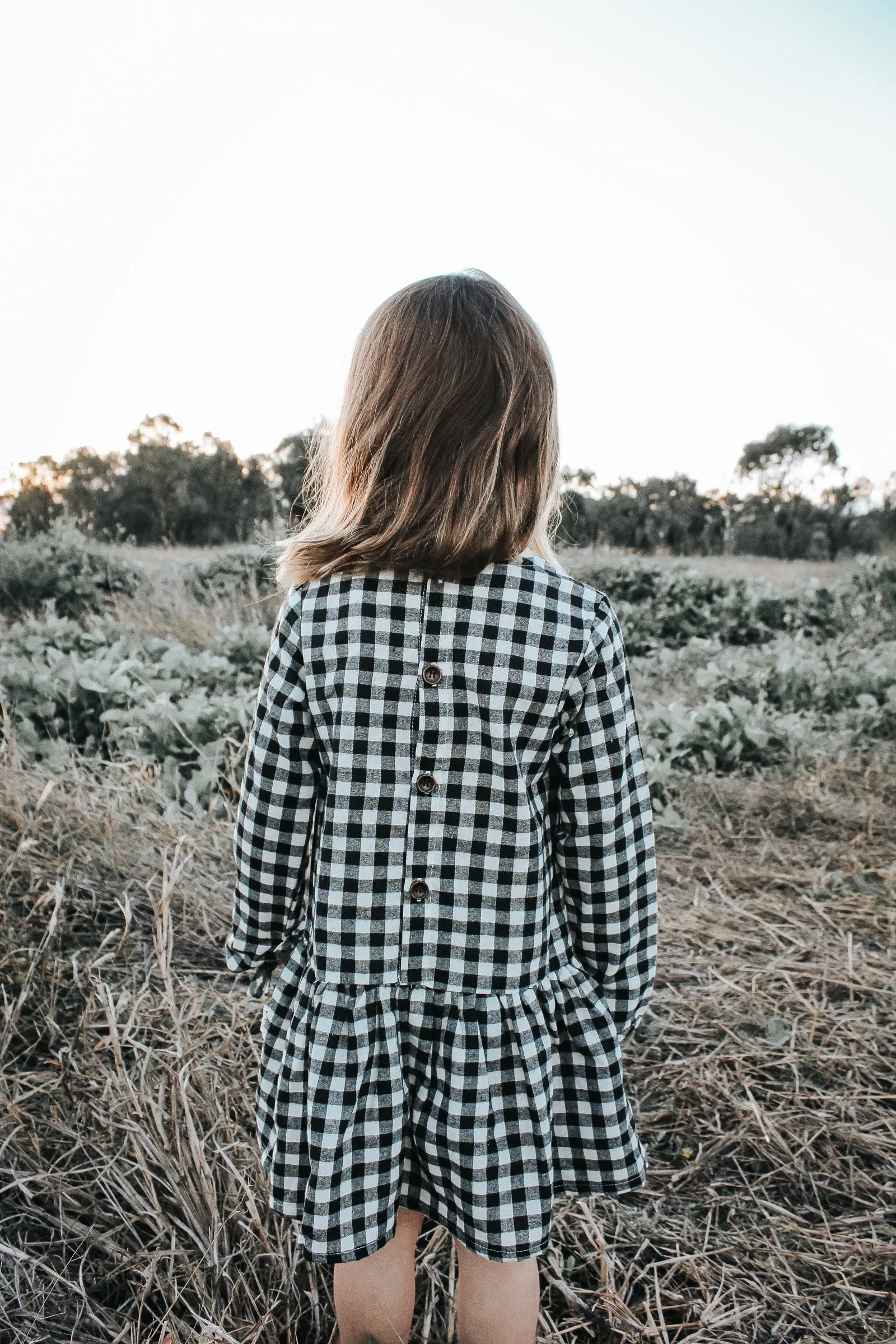 Girls Frankie Dress - Black Check