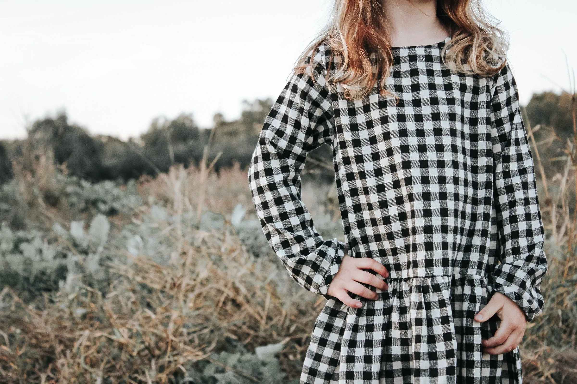 Girls Frankie Dress - Black Check