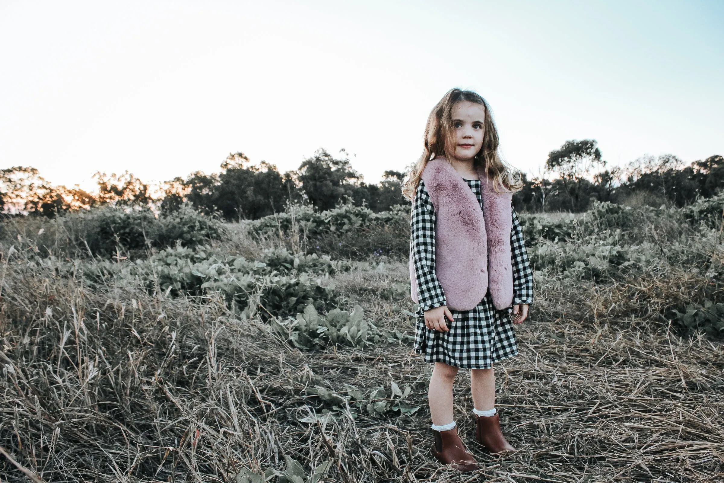 Girls Frankie Dress - Black Check