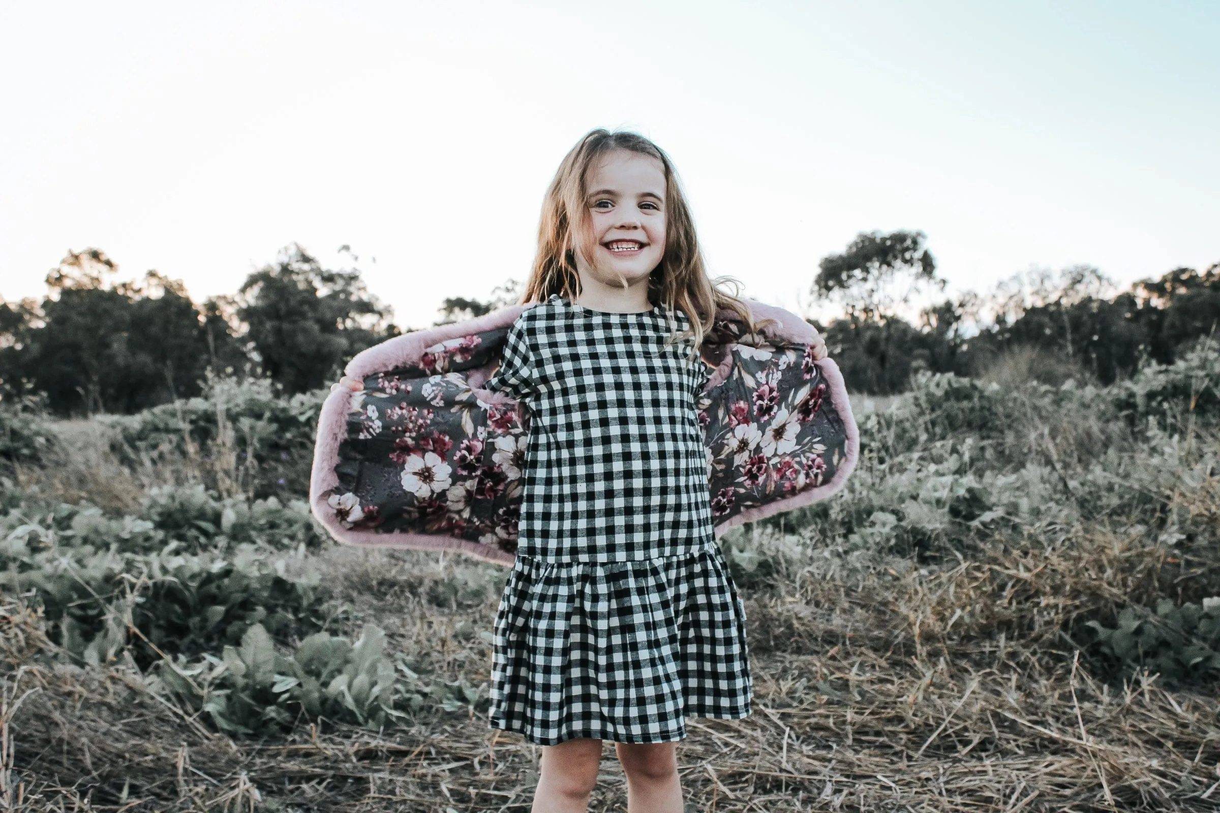 Girls Frankie Dress - Black Check