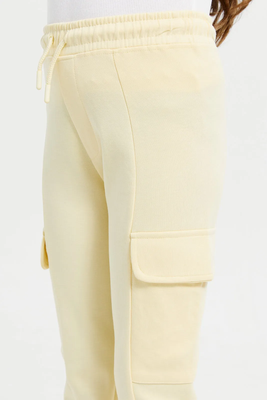 Girls Yellow Cargo Active Pants