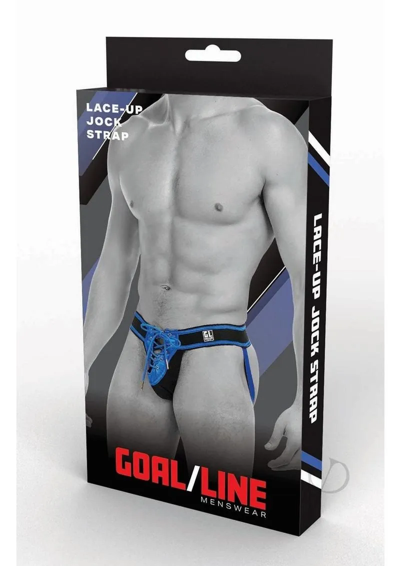 Goal Line Lace Up Jockstrap L/xl Blu