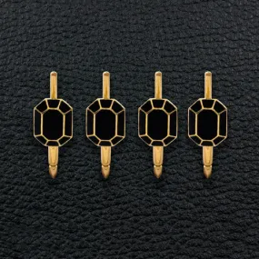 Gold & Black Enamel Cufflinks & Shirt Stud Set