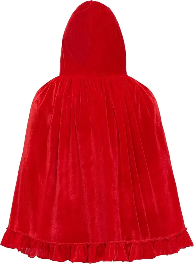 Halloween Floral Red Riding Hood Cape for Adult Women