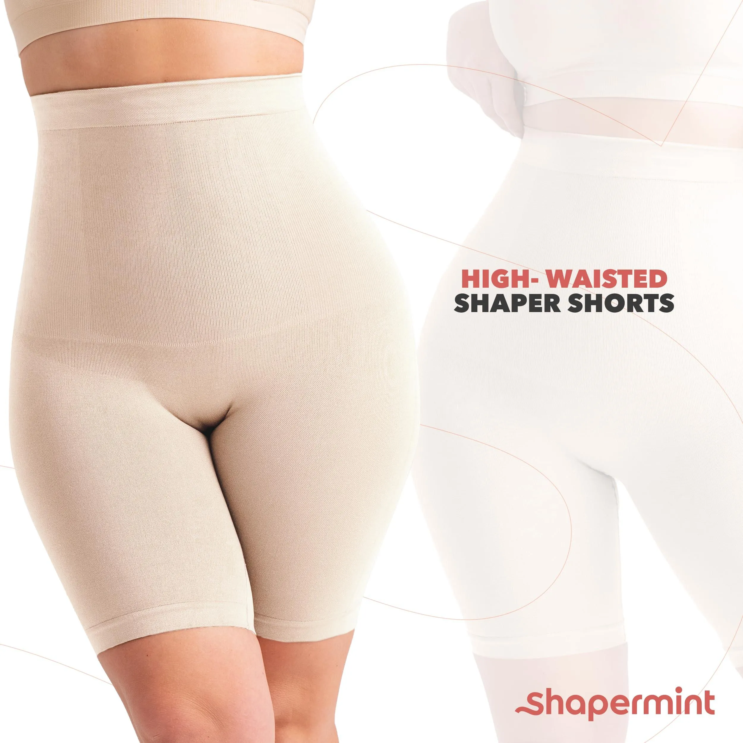 High Waisted Shapewear Shorts - Body Shaper