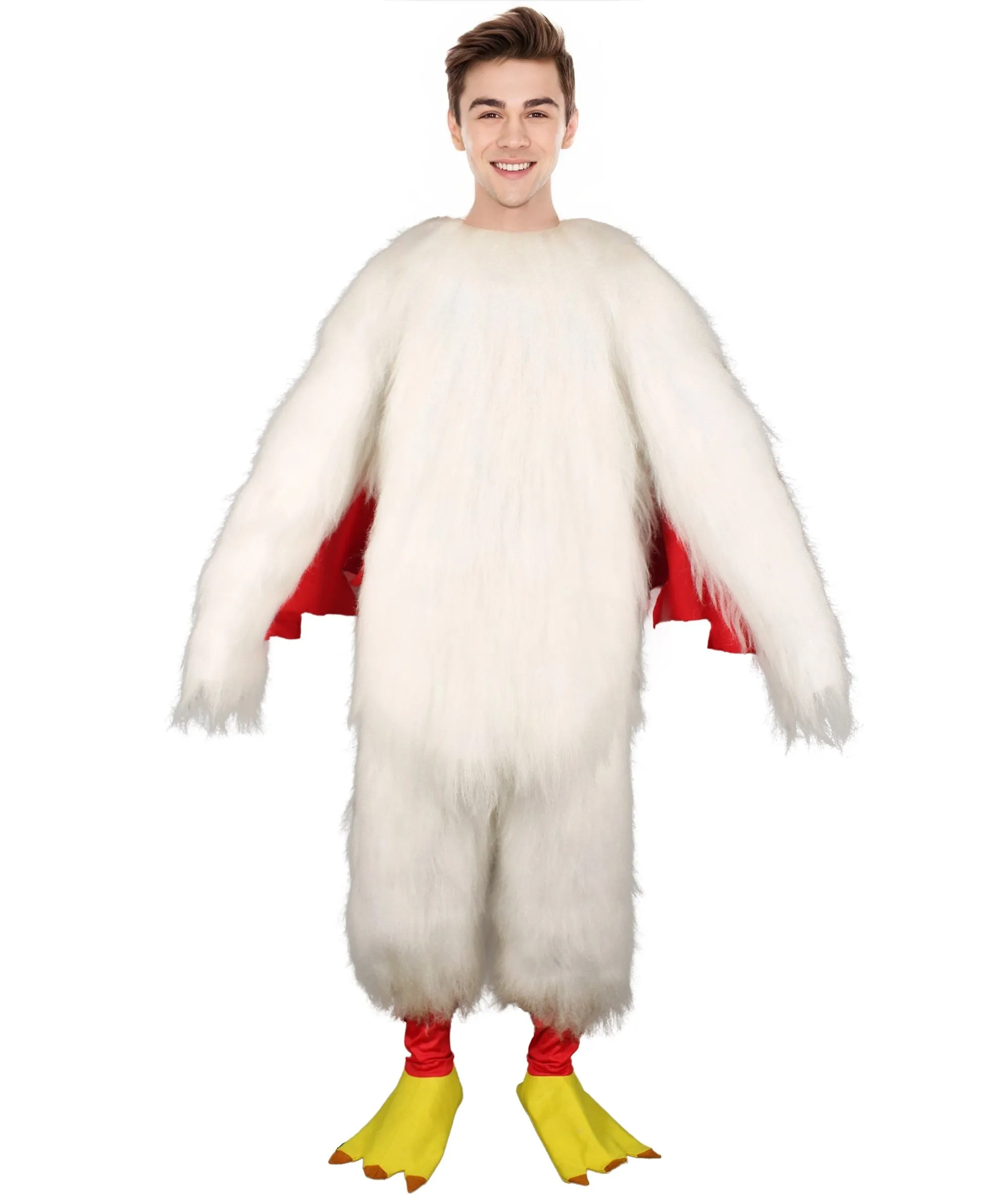 HPO White Chicken Costume  - Long Synthetic Fibers