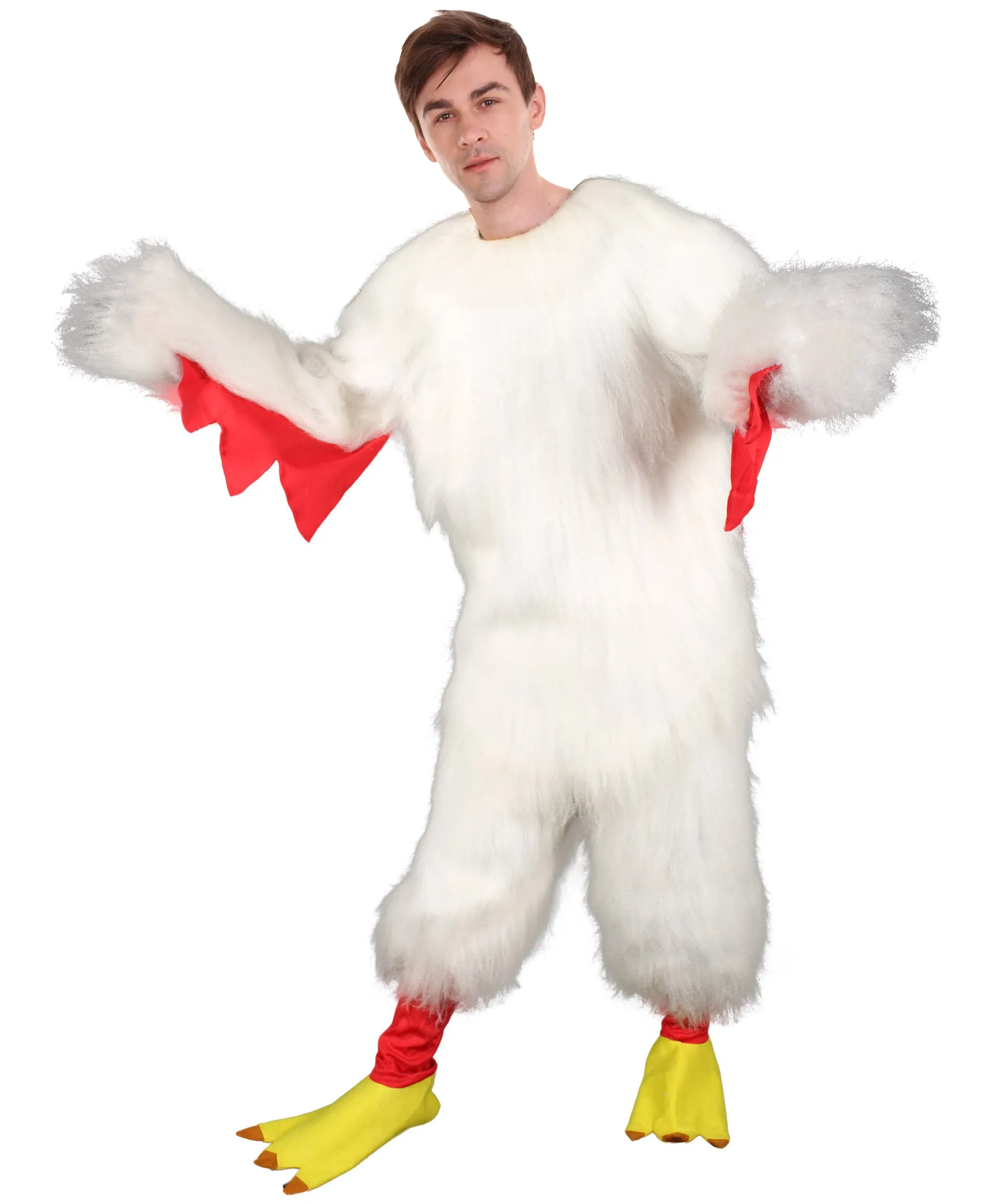 HPO White Chicken Costume  - Long Synthetic Fibers