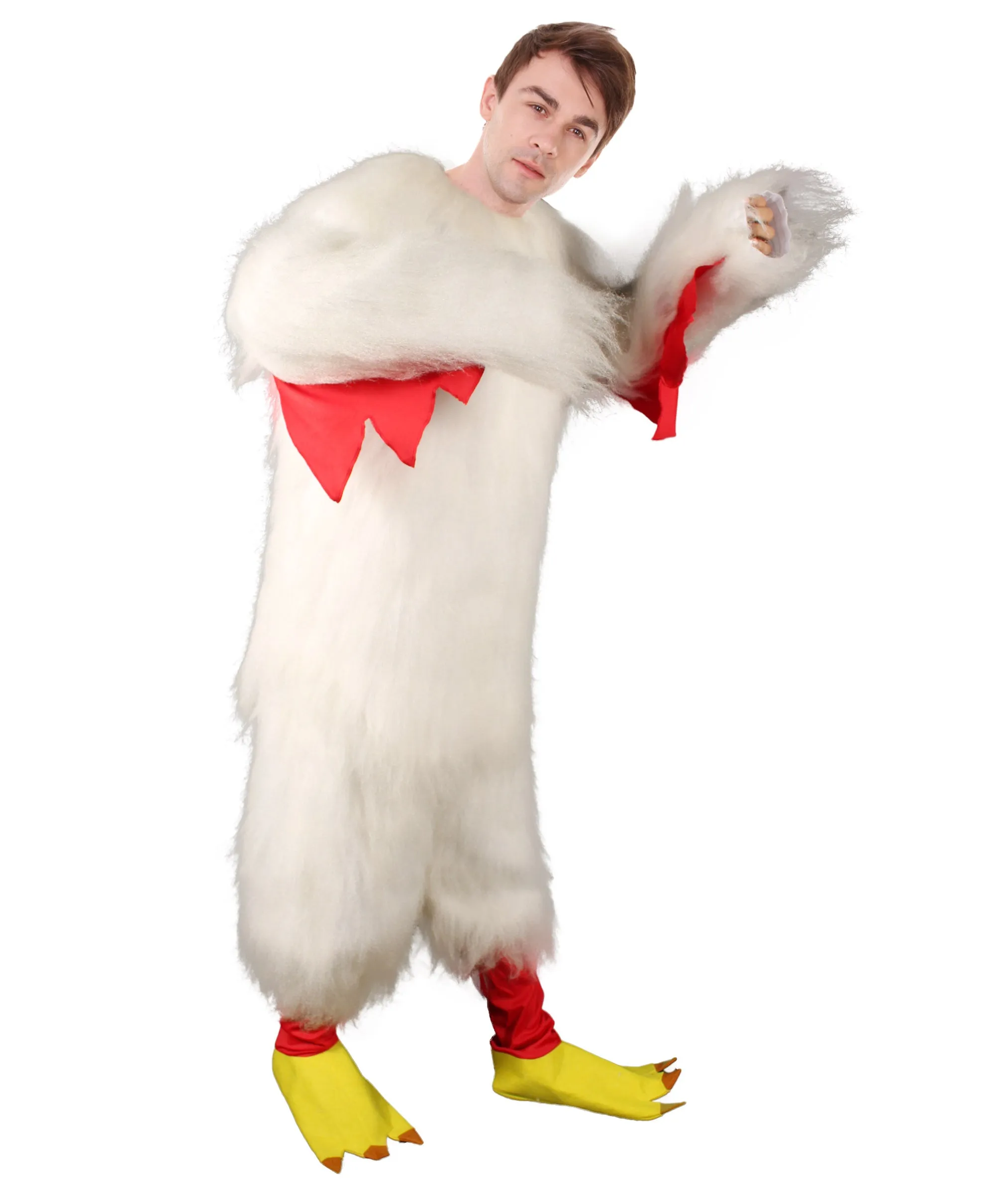 HPO White Chicken Costume  - Long Synthetic Fibers