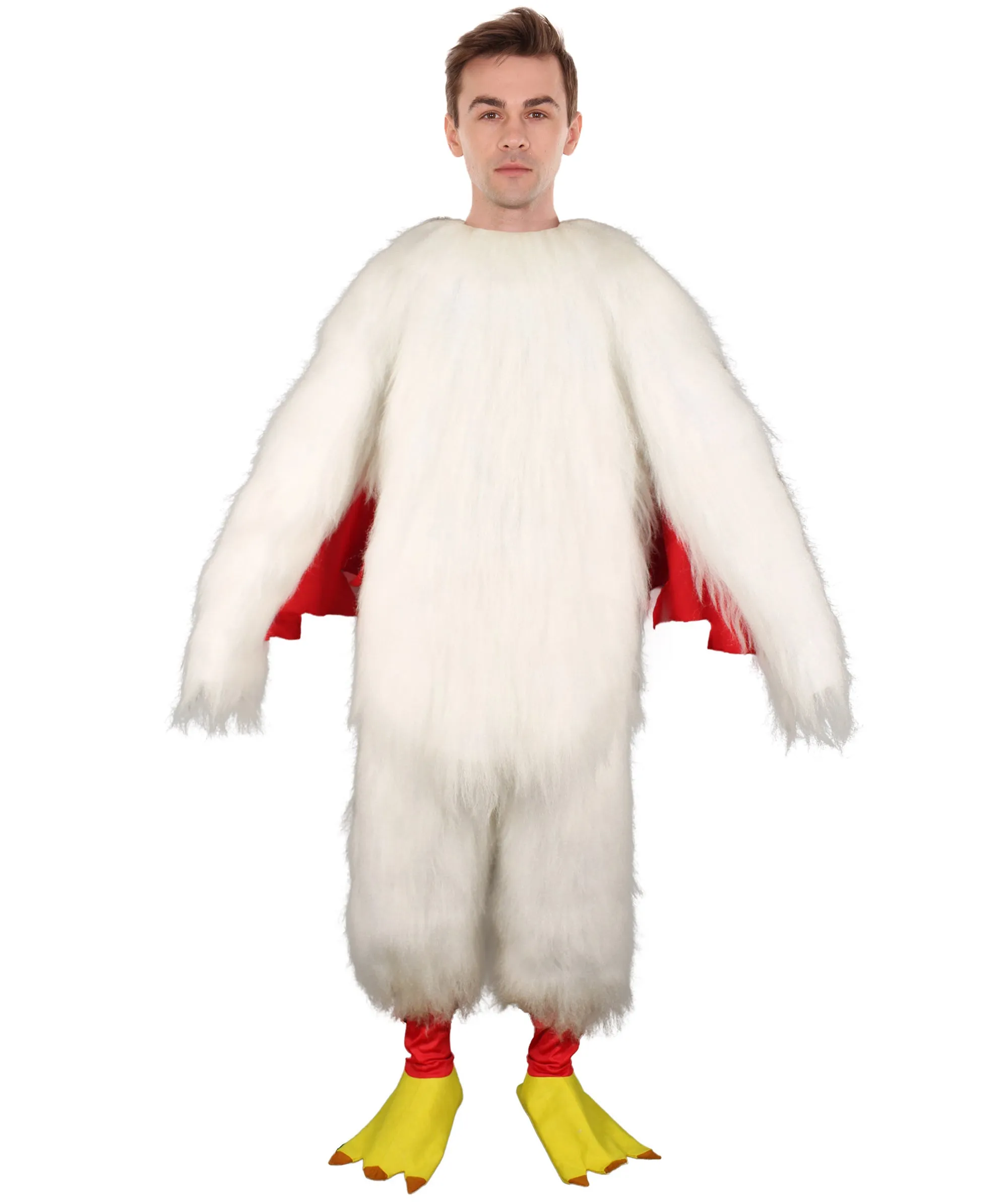 HPO White Chicken Costume  - Long Synthetic Fibers