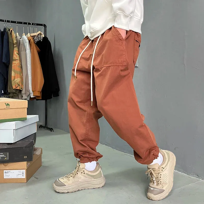 Japanese Streetwear Pure Cotton Casual Cargo Pants - Loose Fit