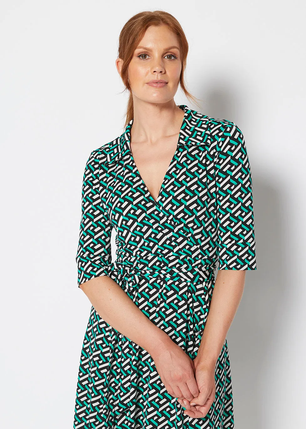 Kate Shirt Dress in Tetris print