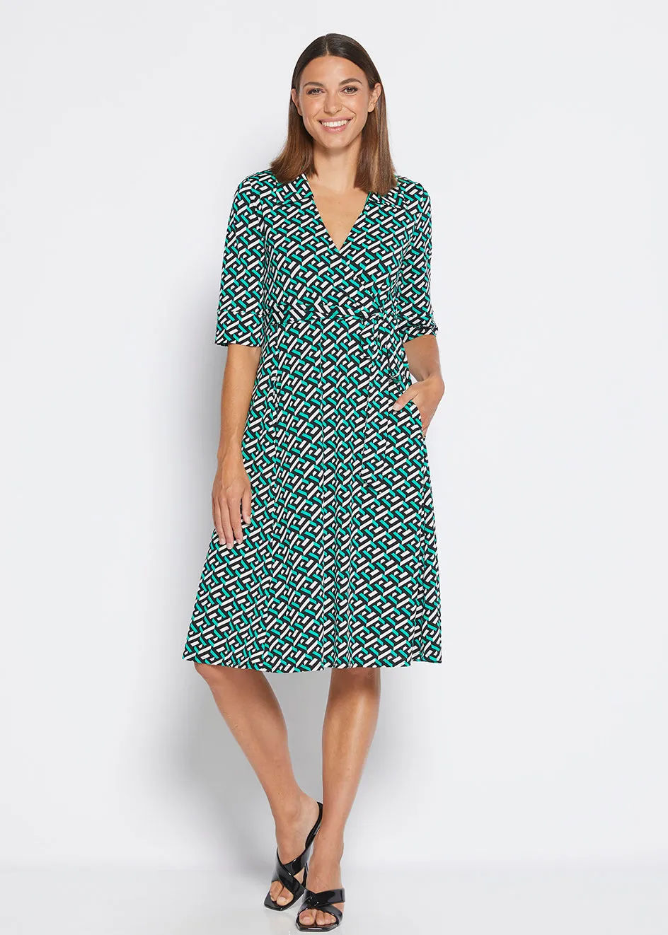 Kate Shirt Dress in Tetris print