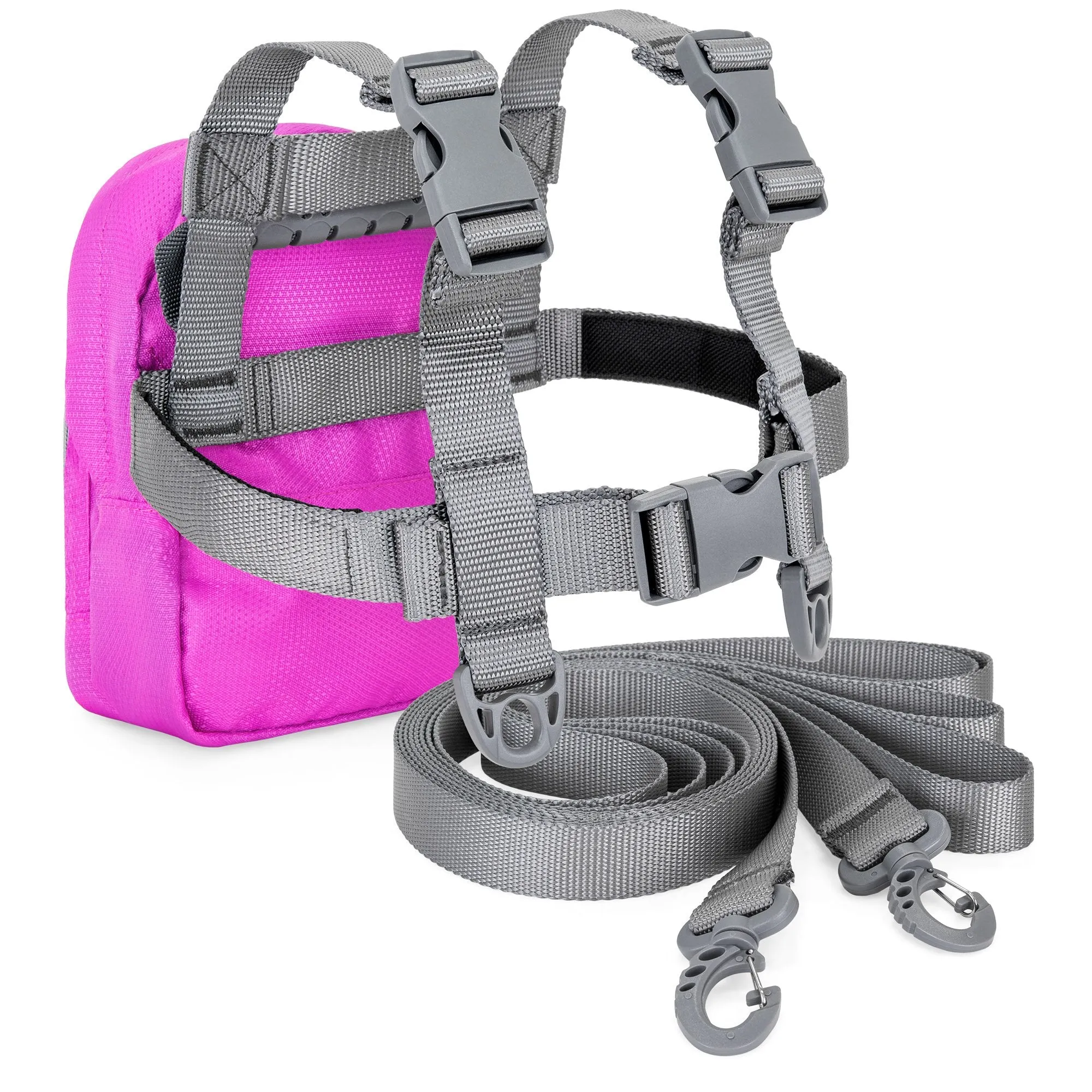 Kids Adjustable Ski Training Harness w/ Leashes, Backpack