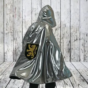 Knight Cape Costume with gold crest - For Creative Play and Halloween