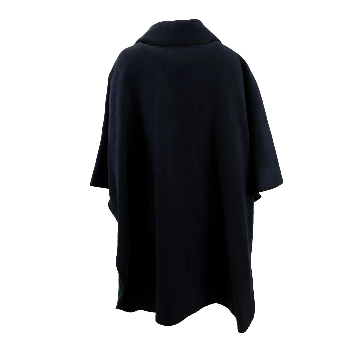 Ladies Wool Blend Reversible Cape Navy/Black Watch