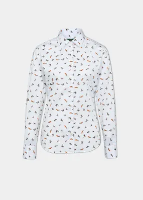 Lawen Ladies Printed Cotton Shirt - Dog & Duck Design