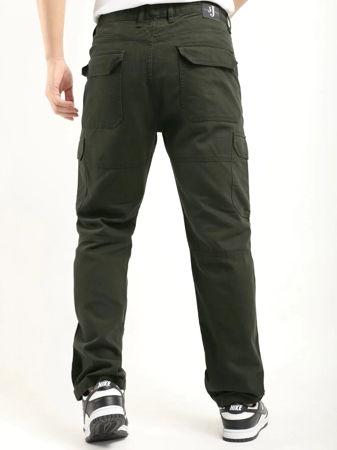 Leo Olive Green Full Length Plus Size Cargo