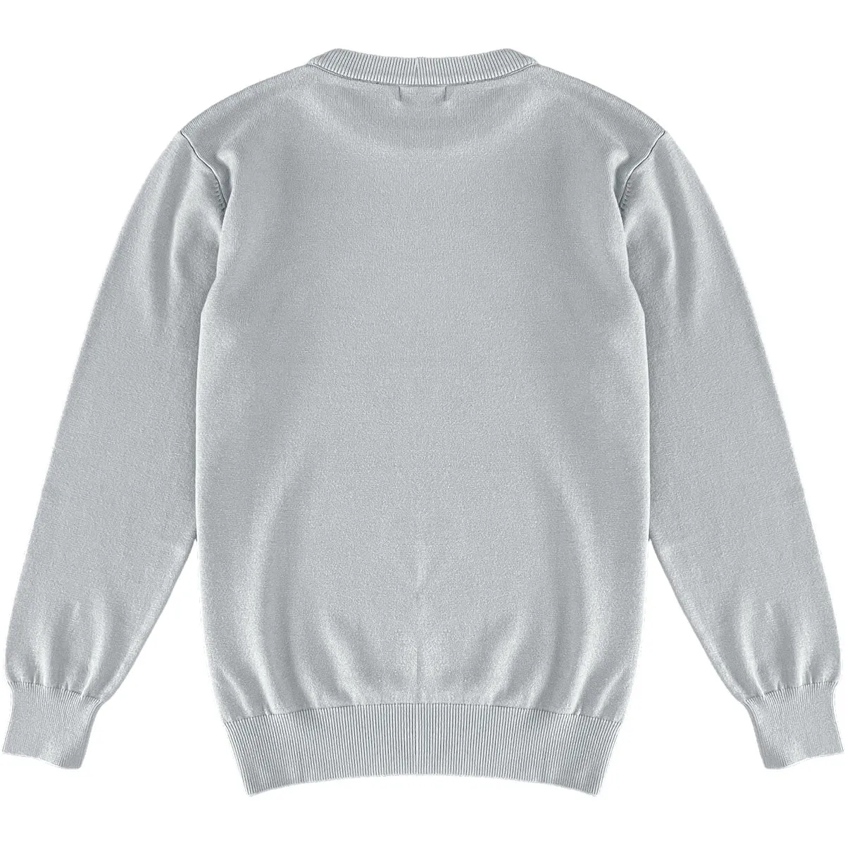 Light Grey Mens Knit Classic Crew Neck Sweater