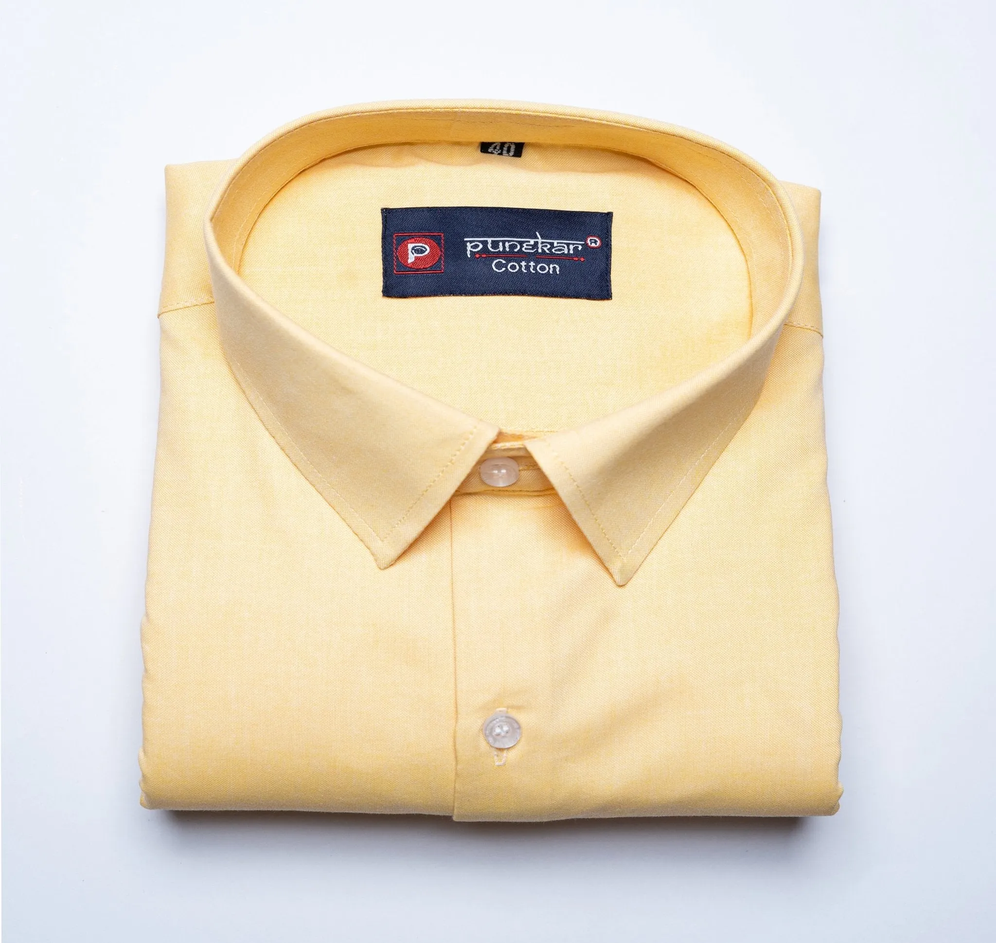 Light Yellow Color Satin Cotton Shirt For Men