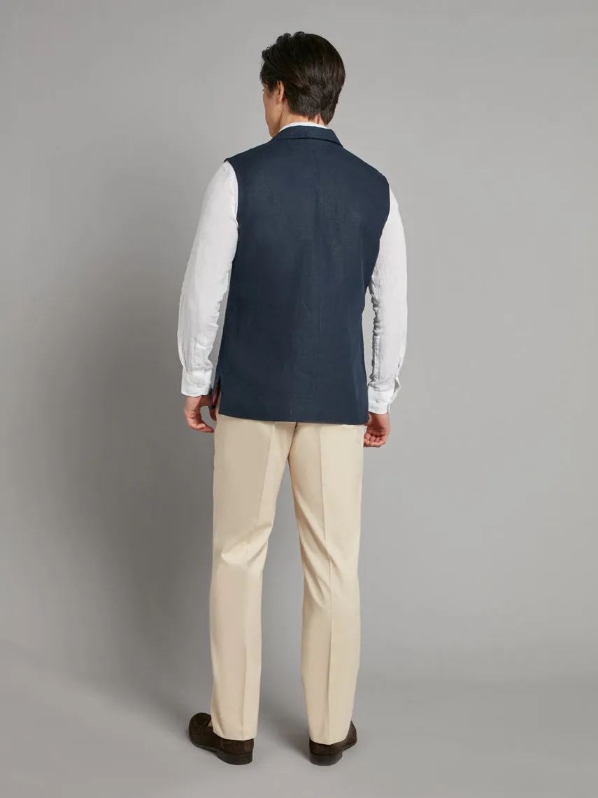 Linen Gilet - Navy