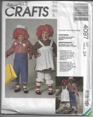 McCall's 4097 Vintage Halloween Costume Pattern Raggedy Ann Andy