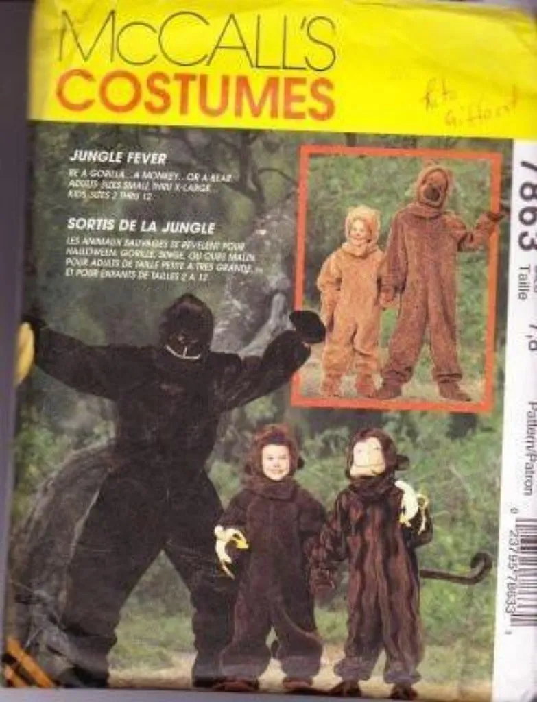 McCall's 7863 Halloween Costume Pattern Jungle Fever Childrens