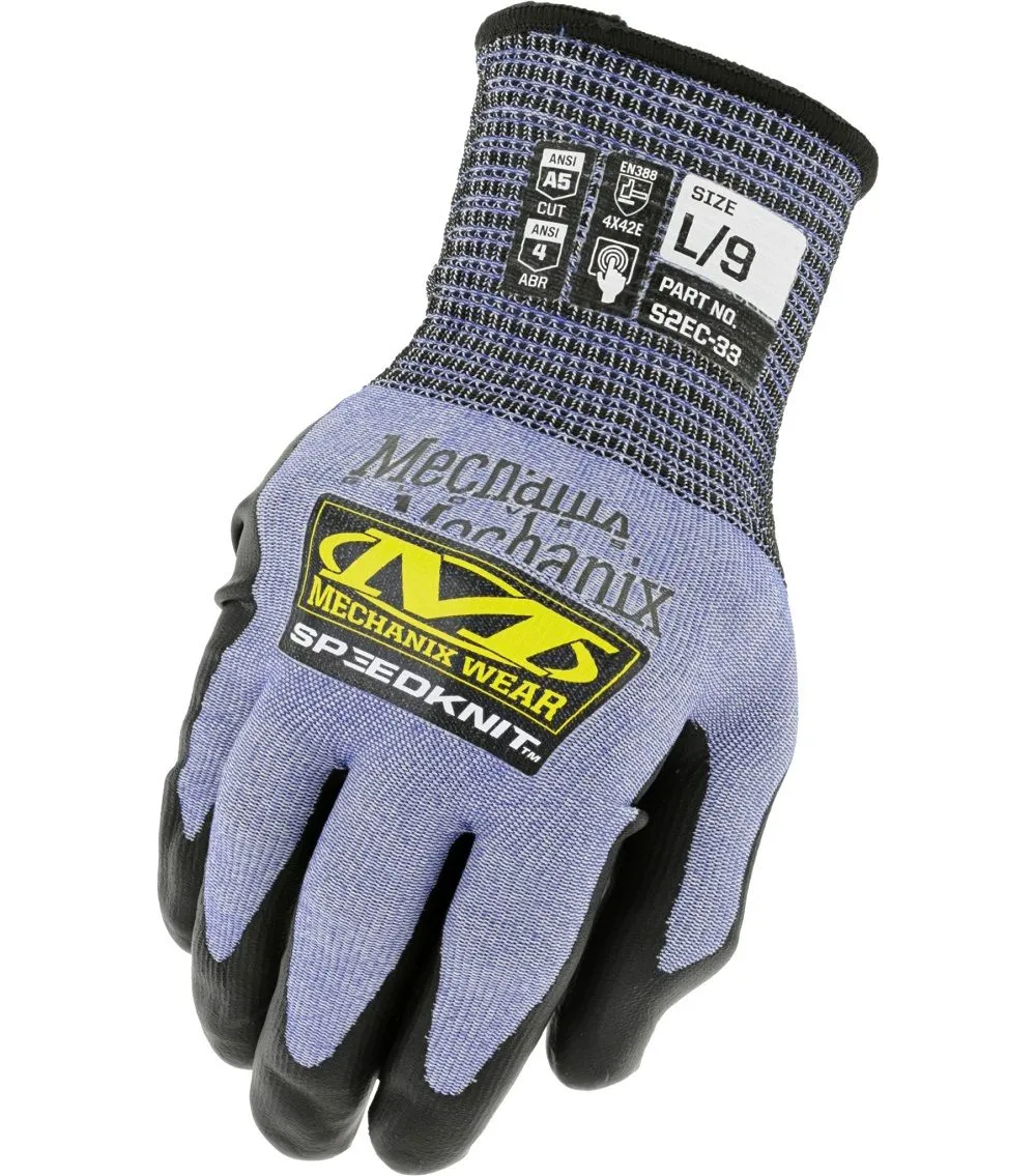 Mechanix Wear SpeedKnit S2EC-33 Coated-Knit Work Gloves, 1 Pair