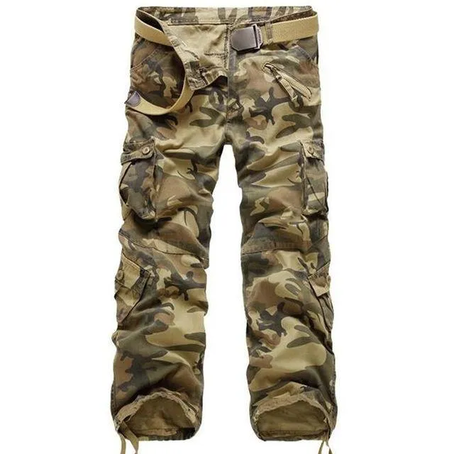 Men Tactical Military Pants Male Casual Multi-pockets Overalls Loose Style Trousers Mens Fashion Cargo Outwear Camouflage Pants