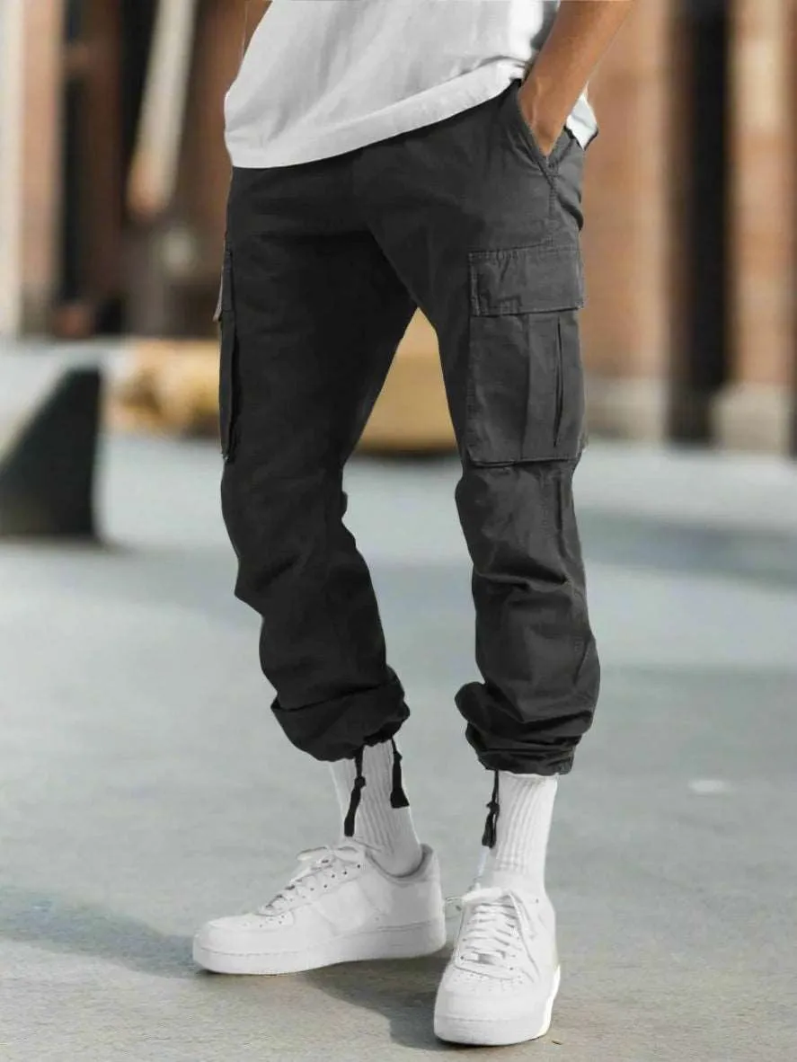 Men's Casual Multi Pocket Straight Leg Cargo Pants