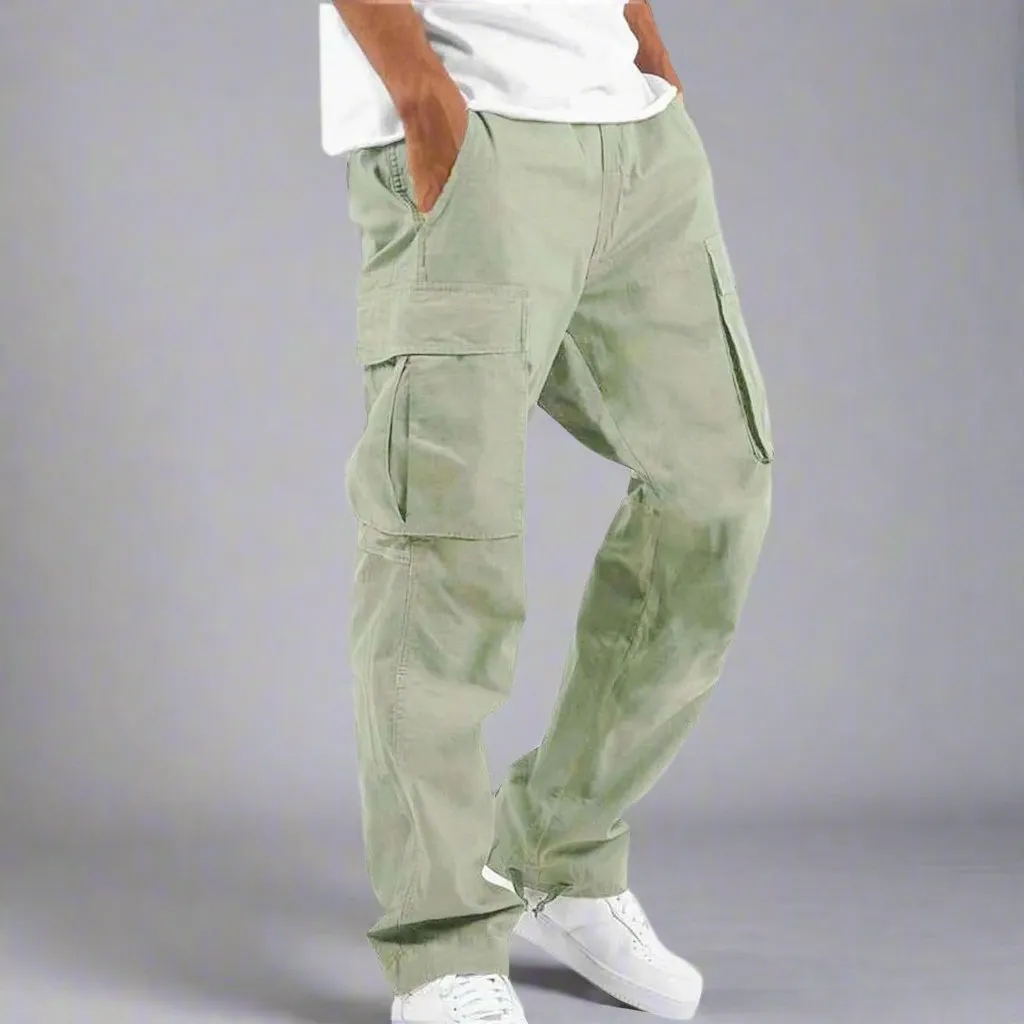 Men's Casual Multi Pocket Straight Leg Cargo Pants