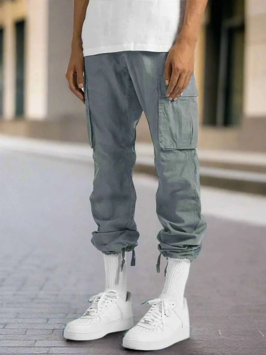 Men's Casual Multi Pocket Straight Leg Cargo Pants