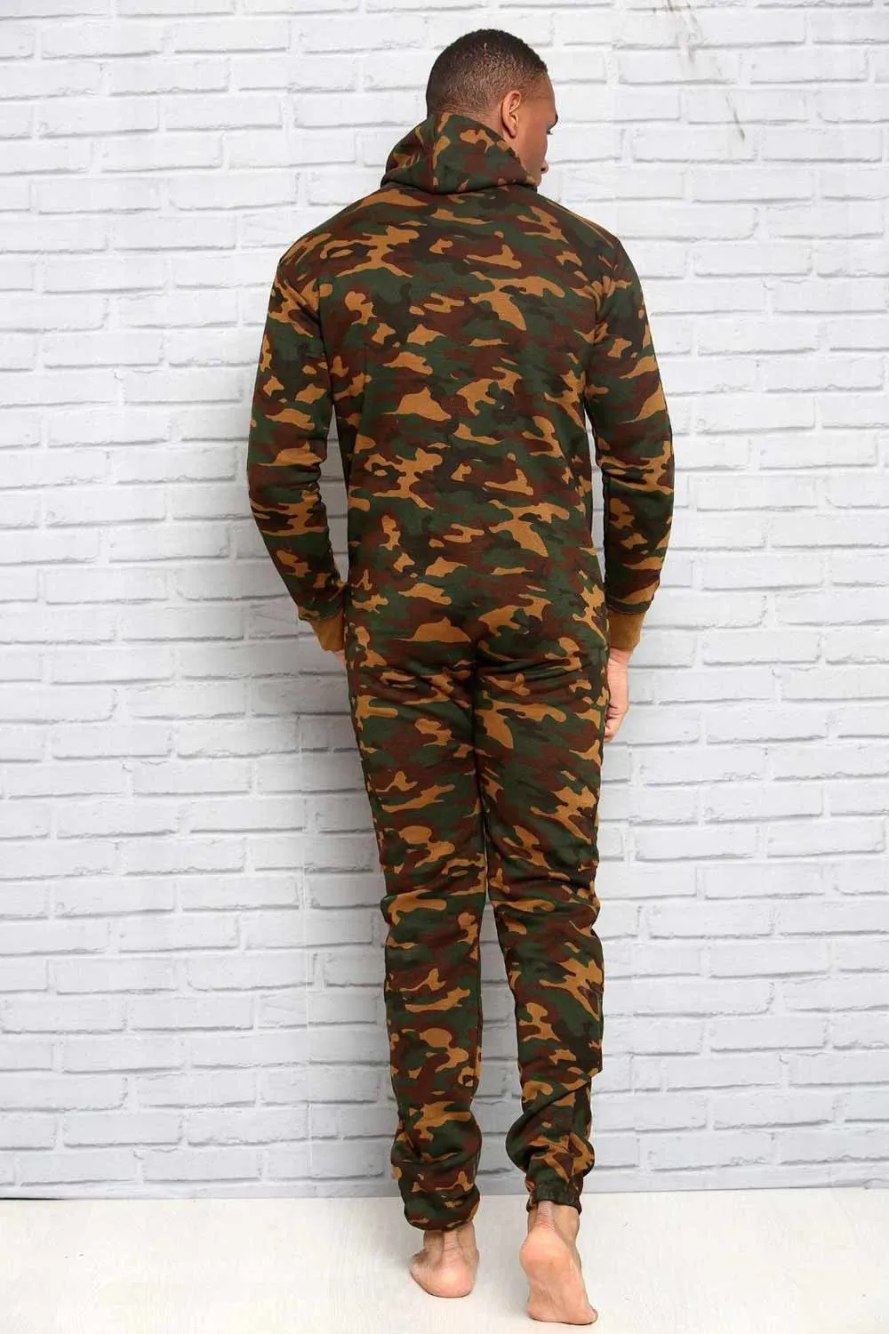 Mens Hooded Jumpsuit Army