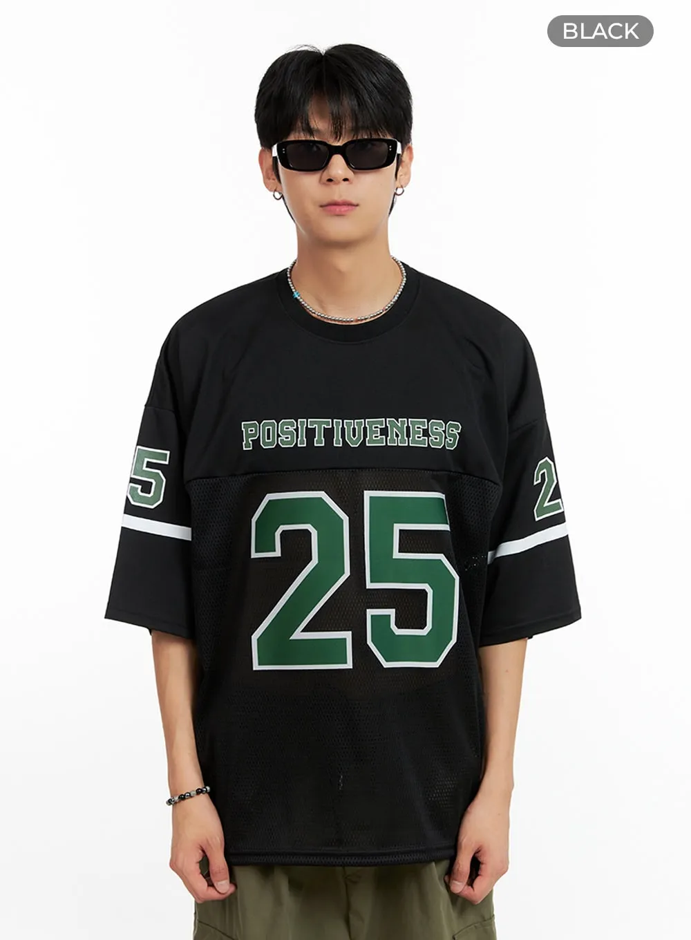 Men's Mesh Lettering Oversize T-Shirt IG402