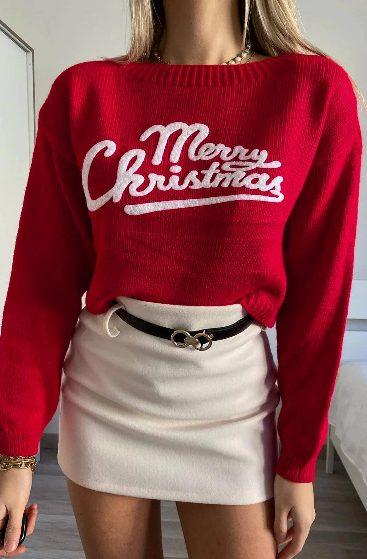 'Merry Christmas' Knitted Sweater