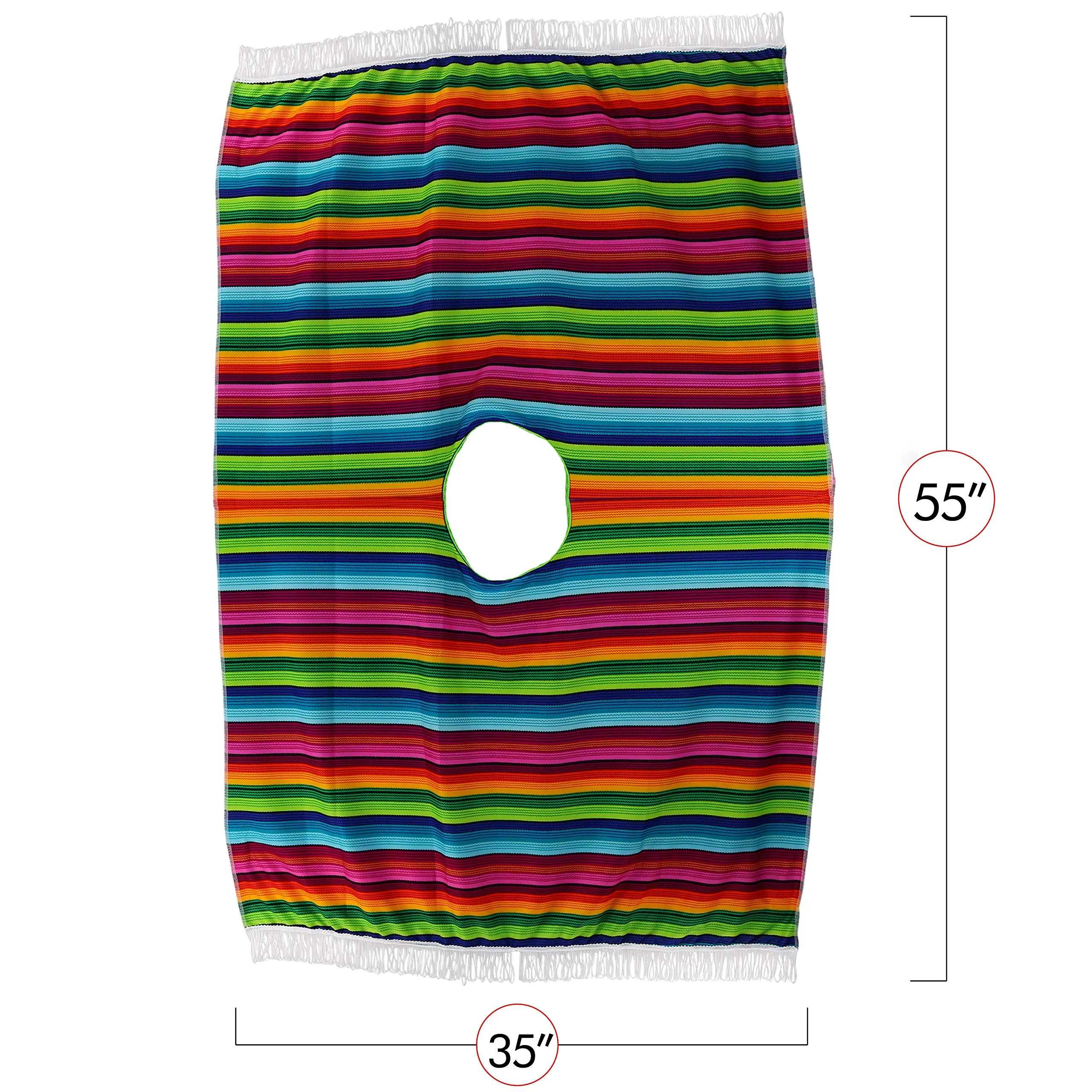 Mexican Serape Poncho Costume - Cinco De Mayo Mexican Fiesta Ponchos for Adults and Kids