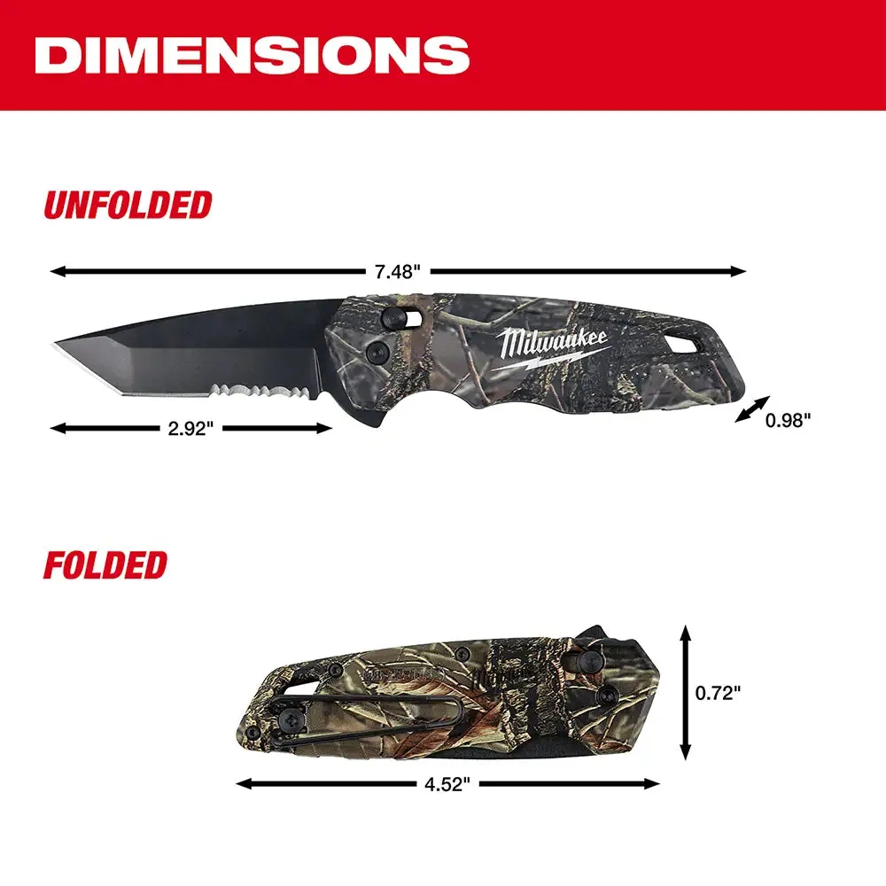 Milwaukee 7.48" FASTBACK Camo Spring Assisted Folding Knife