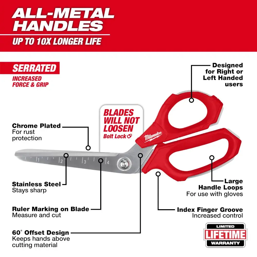 Milwaukee 9.3" Jobsite Offset Scissors