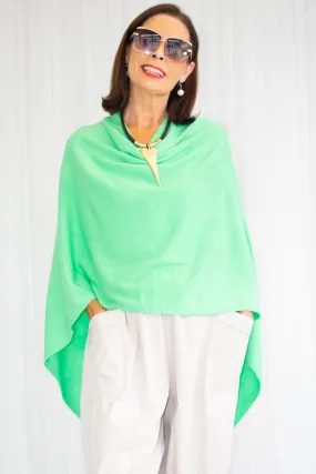 Mollie-Ann Poncho Style Fine Knit in Apple Green