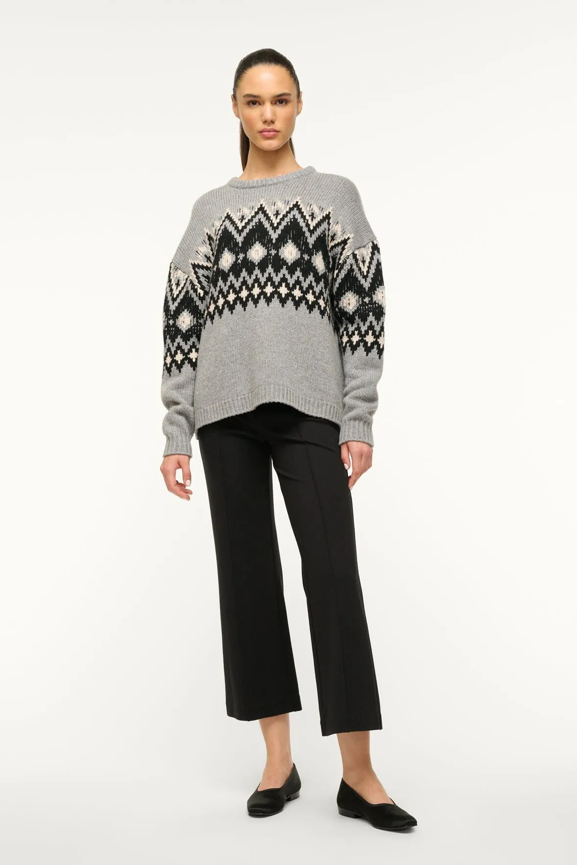 MORITZ SWEATER | HEATHER GREY MULTI FAIRISLE