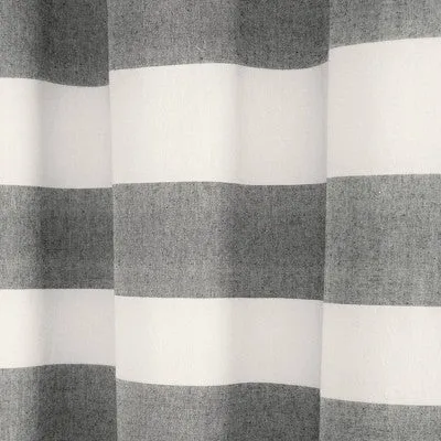 New - Cape Cod Stripe Yarn Dyed Cotton Shower Curtain Gray/White - Lush Décor