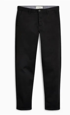 Next Mens Black Tapered Fit Stretch Chinos