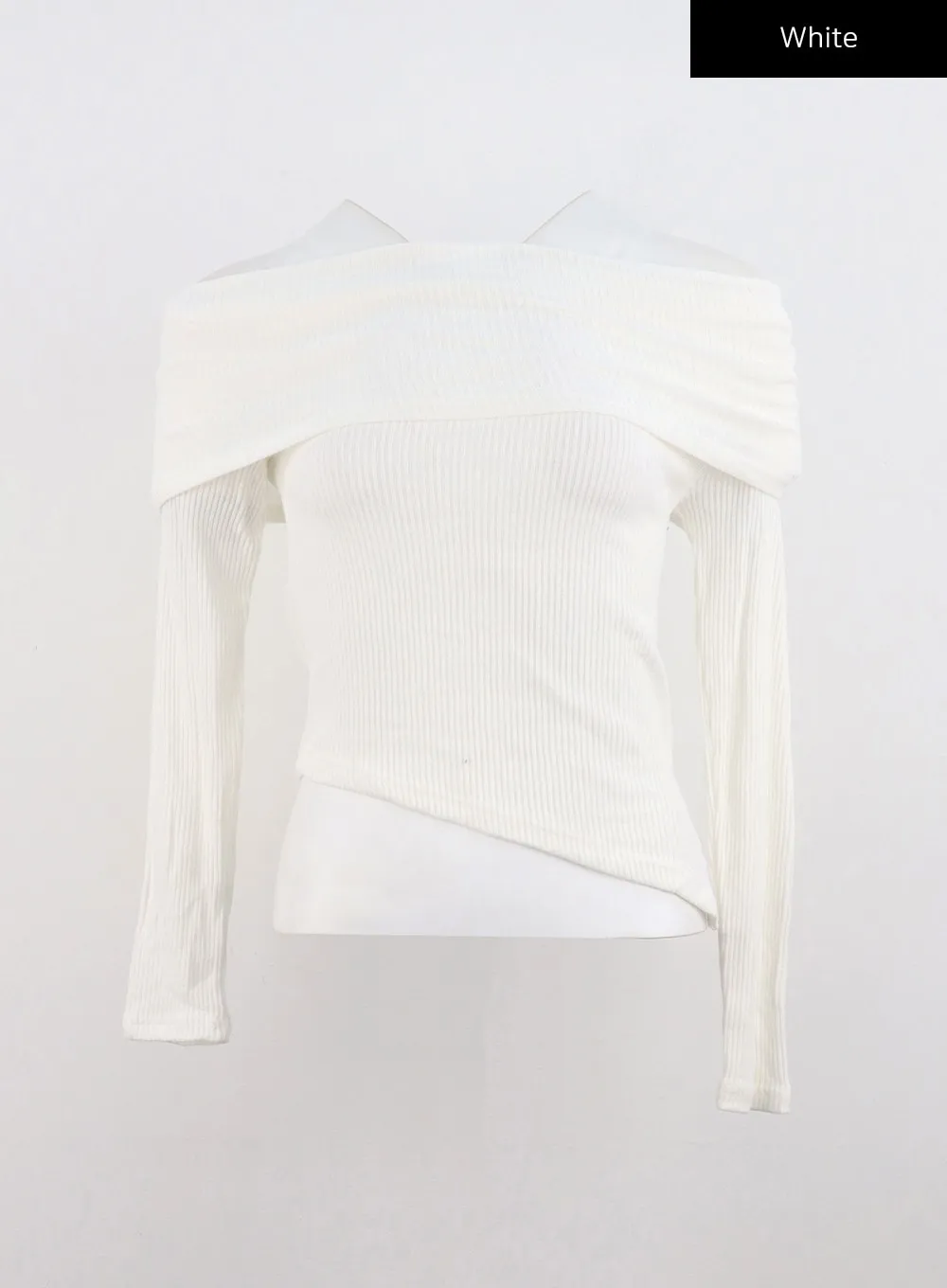 Off-Shoulder Ribbed Top CO313