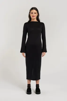 Opal Dress | Black Merino