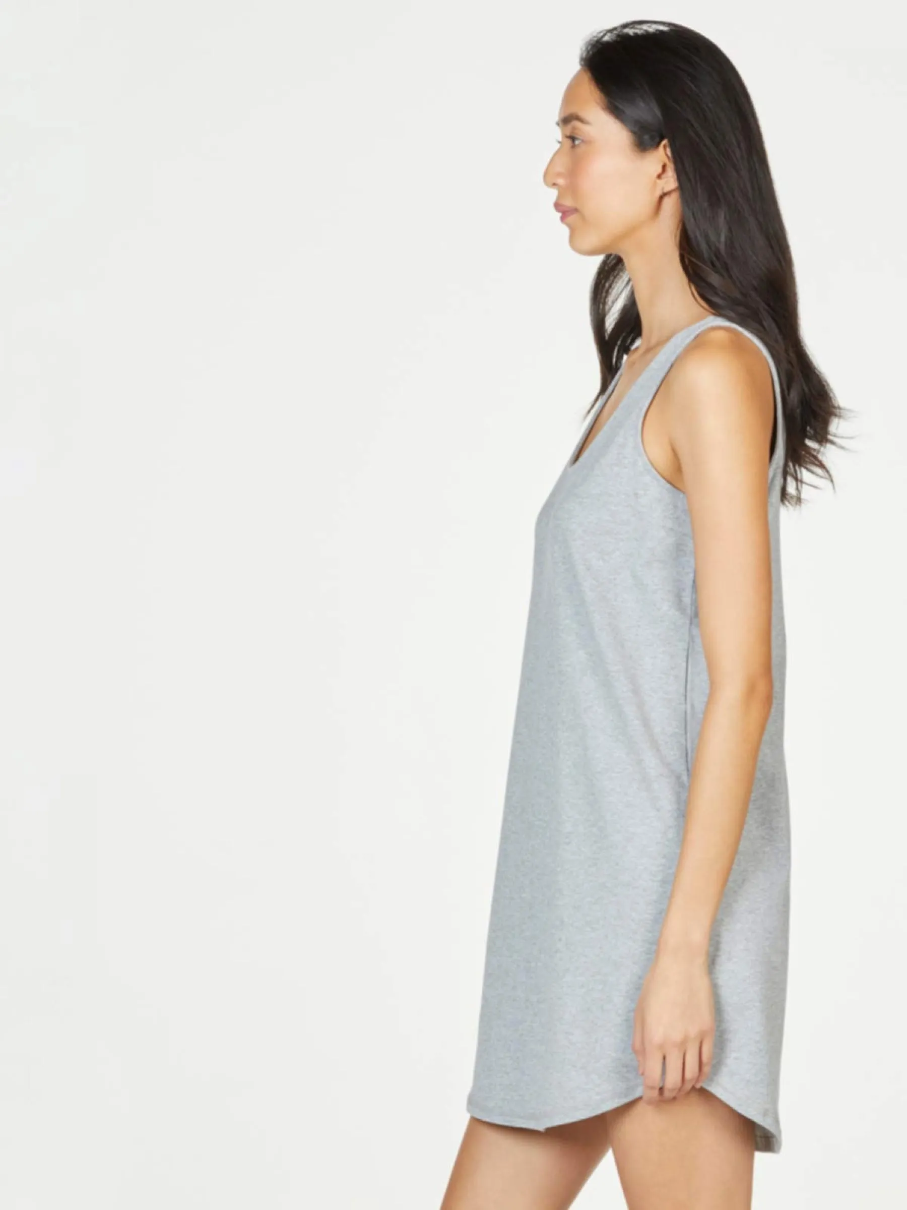 Organic Cotton Essential Slip Dress - Grey Marl