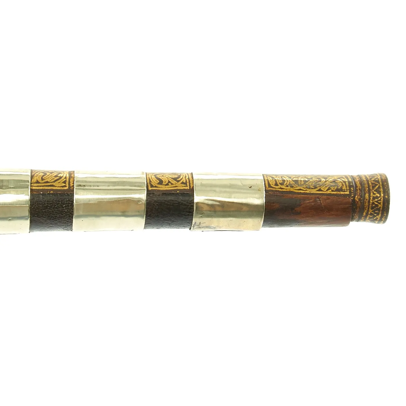 Original 18th Century Cossack Silver-mounted Miquelet Ball Butt Pistol with Gold Inlay c.1760-1800