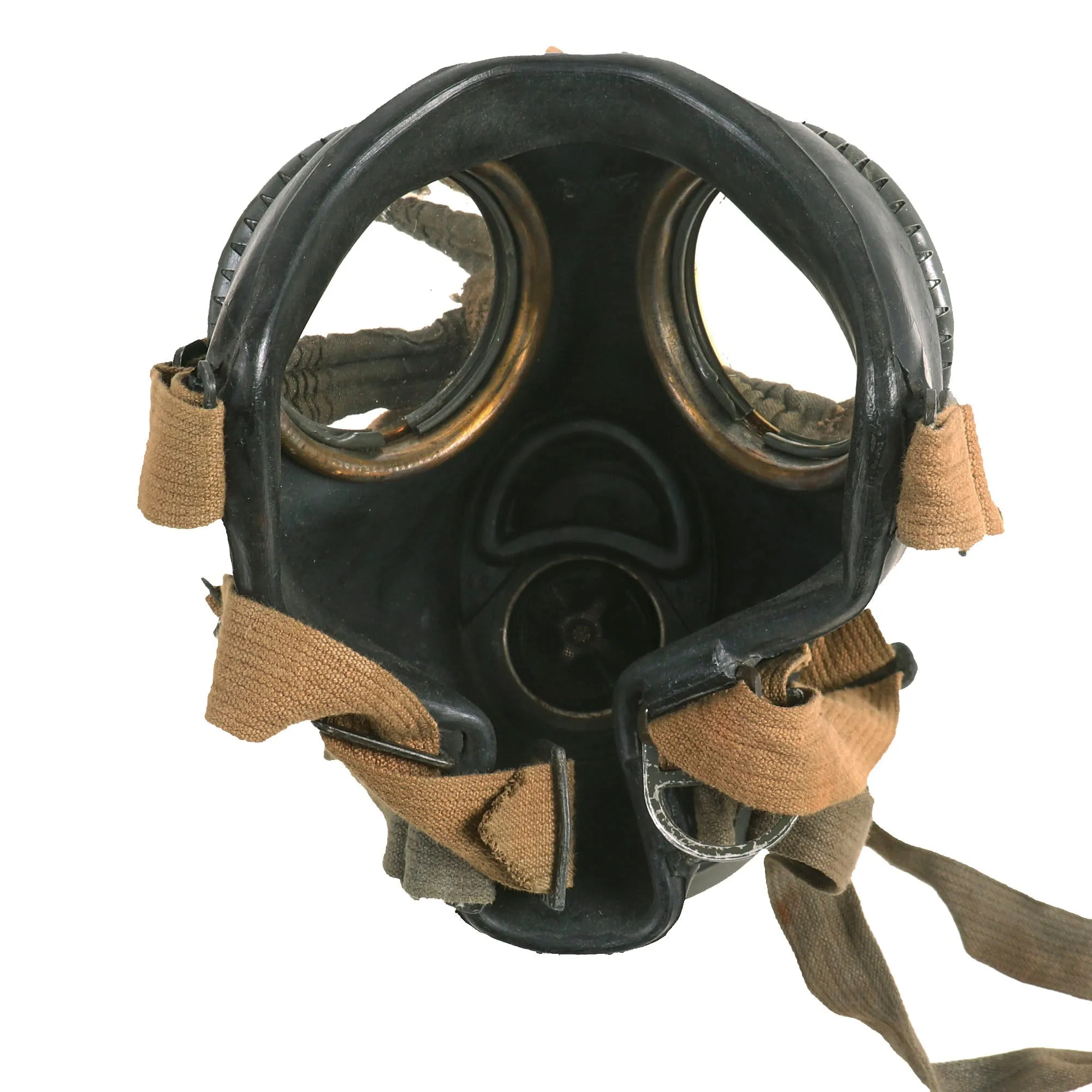 Original German WWII M38 Gas Mask With FE 41 Filter and Canister with Gas Cape Bag - Dated 1942 & 1944